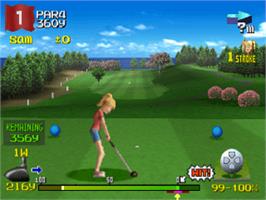 In game image of Hot Shots Golf 2 on the Sony Playstation.
