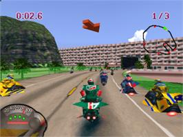 In game image of Jet Moto on the Sony Playstation.