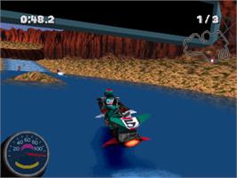 In game image of Jet Moto 2 on the Sony Playstation.