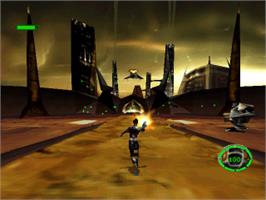 In game image of MDK on the Sony Playstation.