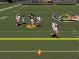 In game image of Madden NFL 2002 on the Sony Playstation.