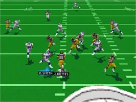 In game image of Madden NFL 97 on the Sony Playstation.