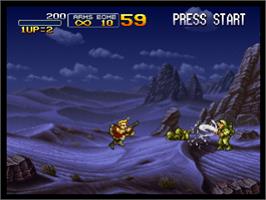 In game image of Metal Slug X: Super Vehicle - 001 on the Sony Playstation.