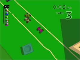 In game image of Micro Machines V3 on the Sony Playstation.