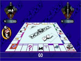 In game image of Monopoly on the Sony Playstation.