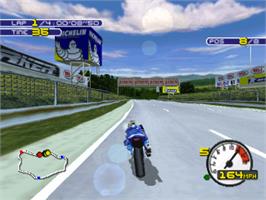 In game image of Moto Racer 2 on the Sony Playstation.