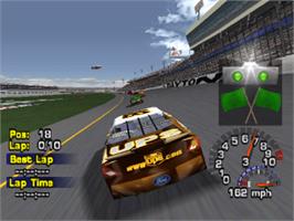 In game image of NASCAR Thunder 2003 on the Sony Playstation.
