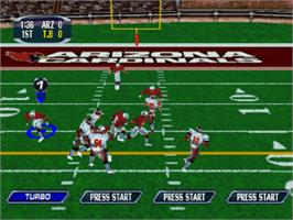 In game image of NFL Blitz 2001 on the Sony Playstation.