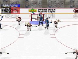 In game image of NHL FaceOff 2000 on the Sony Playstation.