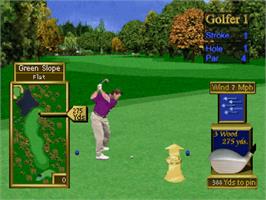 In game image of Peter Jacobsen's Golden Tee Golf on the Sony Playstation.