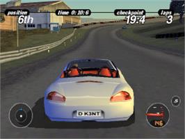 In game image of Porsche Challenge on the Sony Playstation.