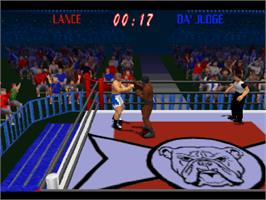 In game image of Power Move Pro Wrestling on the Sony Playstation.