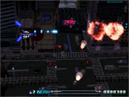 In game image of R-Type Delta on the Sony Playstation.