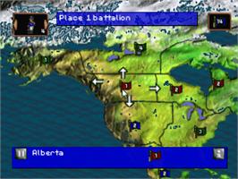 In game image of RISK: The Game of Global Domination on the Sony Playstation.