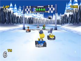 In game image of Rascal Racers on the Sony Playstation.