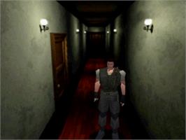 In game image of Resident Evil on the Sony Playstation.