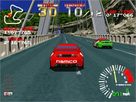 In game image of Ridge Racer on the Sony Playstation.