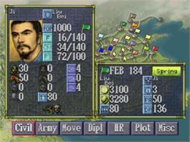 In game image of Romance of the Three Kingdoms VI: Awakening of the Dragon on the Sony Playstation.