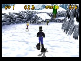 In game image of Running Wild on the Sony Playstation.