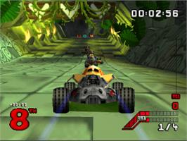 In game image of S.C.A.R.S. (Super Computer Animal Racing Simulation) on the Sony Playstation.