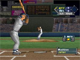 In game image of Sammy Sosa High Heat Baseball 2001 on the Sony Playstation.