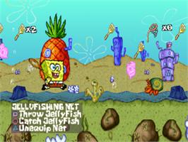 In game image of SpongeBob SquarePants: SuperSponge on the Sony Playstation.