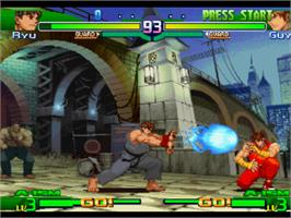 In game image of Street Fighter Alpha 3 on the Sony Playstation.