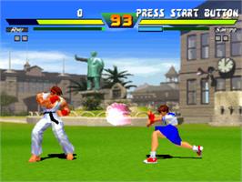 In game image of Street Fighter EX Plus Alpha on the Sony Playstation.