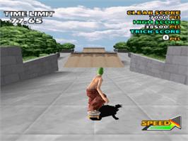 In game image of Street Sk8er 2 on the Sony Playstation.