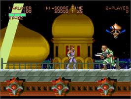In game image of Strider on the Sony Playstation.