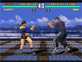 In game image of Tekken 3 on the Sony Playstation.