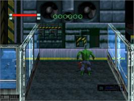 In game image of The Incredible Hulk: The Pantheon Saga on the Sony Playstation.