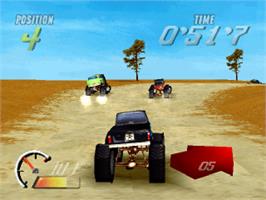 In game image of Thunder Truck Rally on the Sony Playstation.