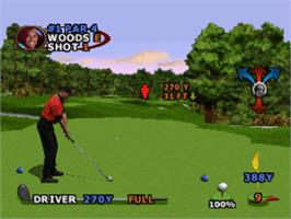 In game image of Tiger Woods PGA Tour 2000 on the Sony Playstation.