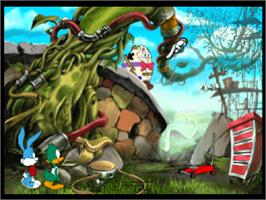 In game image of Tiny Toon Adventures: The Great Beanstalk on the Sony Playstation.