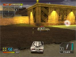 In game image of Twisted Metal 4 on the Sony Playstation.