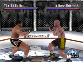 In game image of Ultimate Fighting Championship on the Sony Playstation.