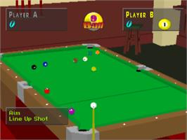 In game image of Virtual Pool on the Sony Playstation.