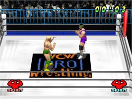 In game image of WCW vs. the World on the Sony Playstation.