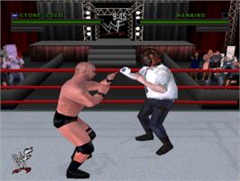 In game image of WWF Attitude on the Sony Playstation.