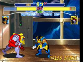 In game image of X-Men: Children of the Atom on the Sony Playstation.