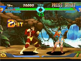 In game image of X-Men vs. Street Fighter on the Sony Playstation.