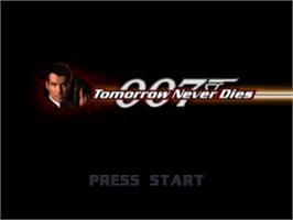 Title screen of 007: Tomorrow Never Dies on the Sony Playstation.
