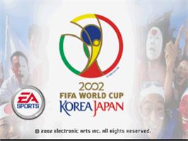 Title screen of 2002 FIFA World Cup on the Sony Playstation.