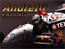 Title screen of Andretti Racing on the Sony Playstation.