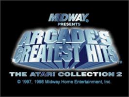 Title screen of Arcade's Greatest Hits: The Atari Collection 2 on the Sony Playstation.