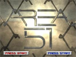 Title screen of Area 51 on the Sony Playstation.