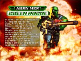 Title screen of Army Men: Green Rogue on the Sony Playstation.