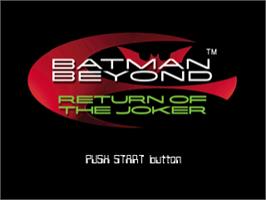 Title screen of Batman Beyond: Return of the Joker on the Sony Playstation.