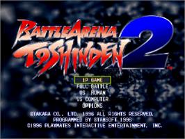 Title screen of Battle Arena Toshinden 2 on the Sony Playstation.